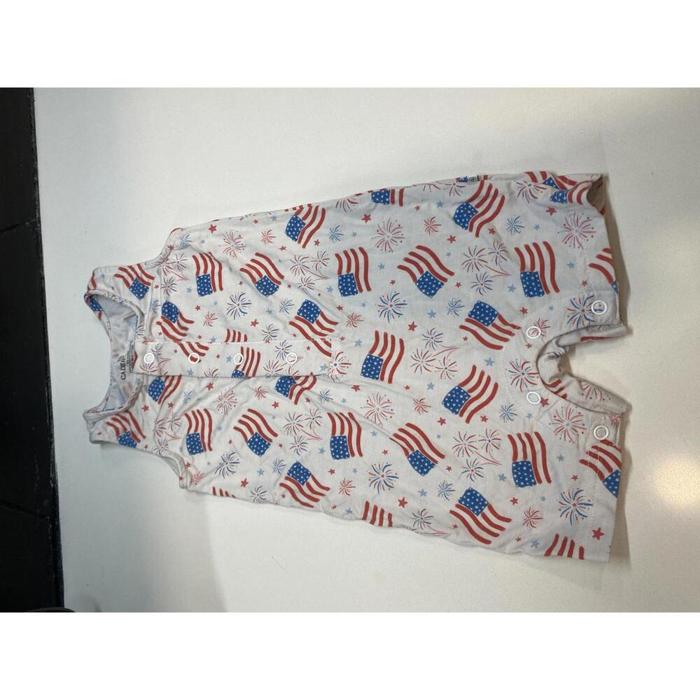 Caden Lane Baby Romper with American Flag Print Size 0-3 Months